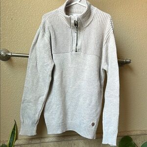 Zara Cream Ribbed Mock Neck Sweater